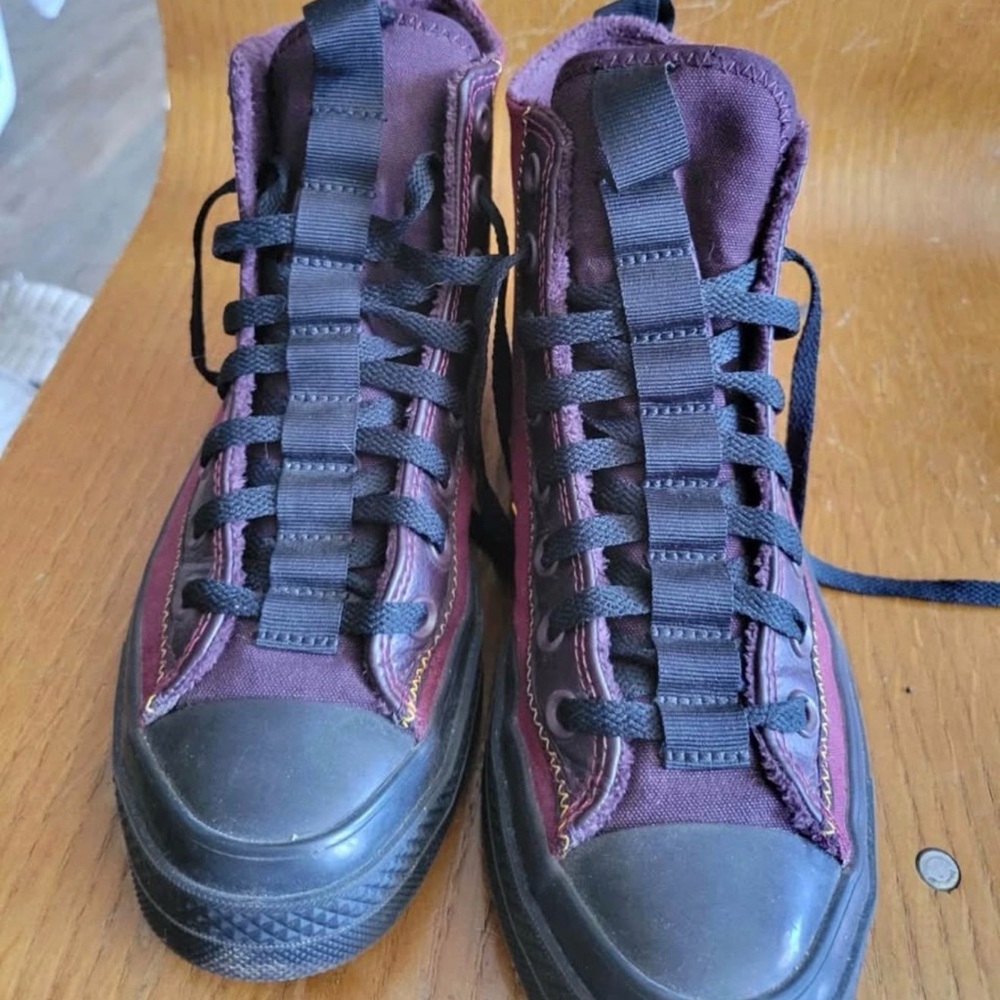Converse Maroon High-Tops with Black Accents